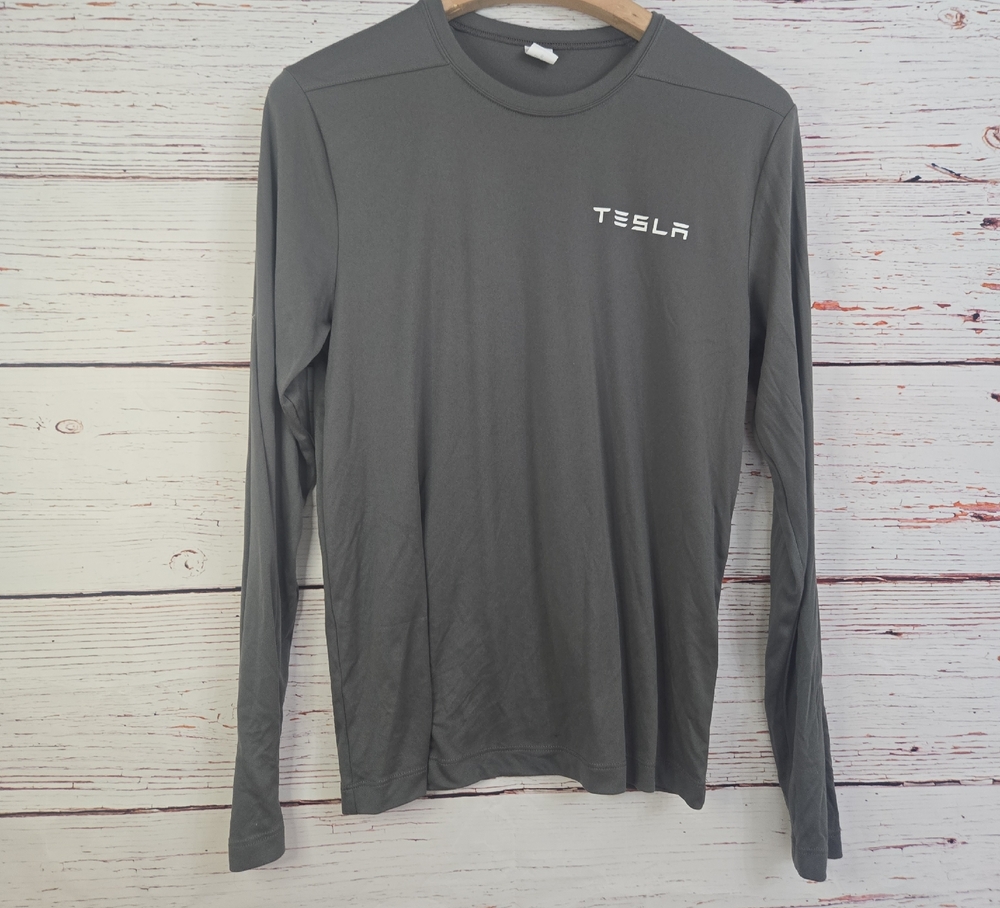 Tesla Men's Gray Long Sleeve Shirt Size Small